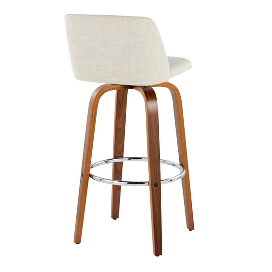 Toriano - 30" Fixed-height Barstool (Set of 2) - Beige And Dark Brown