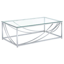  Lille - Rectangular Glass Top Coffee Table - Chrome