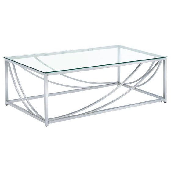 Lille - Rectangular Glass Top Coffee Table - Chrome