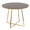 Cosmo - Canary Dining Table - Gold Metal And Walnut Wood