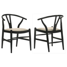  Dinah - Wood Wishbone Dining Side Chair (Set of 2) - Black