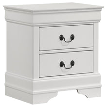  Louis Philippe - 2-Drawer Nightstand Bedside Table - White