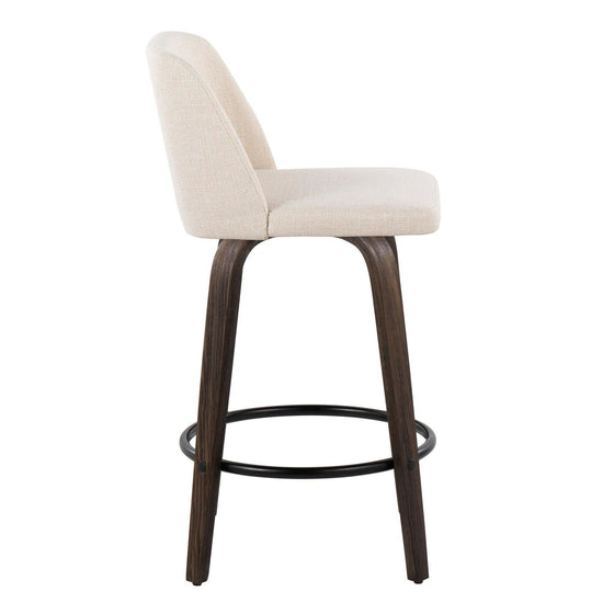 Toriano - 26" Fixed-height Counter Stool (Set of 2) - Cream Noise And Black