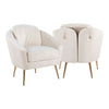 Dahlia - Accent Chair - Gold Steel And Cream Velvet