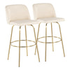 Toriano - 30" Fixed-Height Barstool (Set of 2) - Gold Base