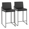 Fuji - High Back Counter Stool - Black Legs