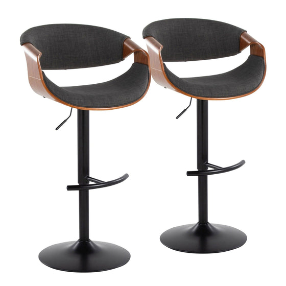 Curvo - Adjustable Barstool (Set of 2) - Black Base