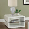 Elana - 1-Shelf Rectangular Side End Table - White High Gloss