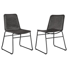  Dacy - Faux Rattan Metal Dining Side Chair (Set of 2) - Brown