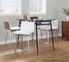 Marcel - Mara Upholstered Counter Height Dining Set - Chrome Metal With White Wood Tabletop