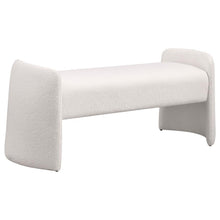  Peoria - Velvet Upholstered Accent Bench - Ivory