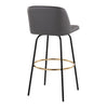 Toriano - 30" Fixed-height Barstool (Set of 2) - Grey PU