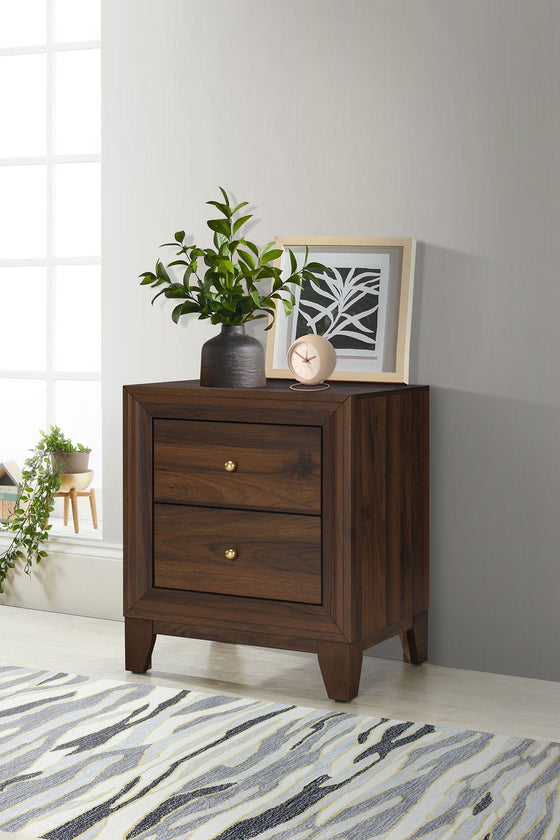 Welsley - 2-Drawer Nightstand Bedside Table - Walnut