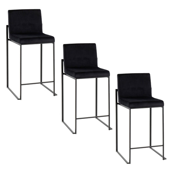 Fuji - High Back Counter Stool - Black Legs