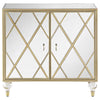 Astilbe - 2-Door Mirrored Accent Cabinet - Silver And Champagne