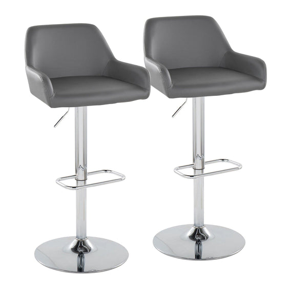 Daniella - Adjustable Barstool (Set of 2) - Chrome Base