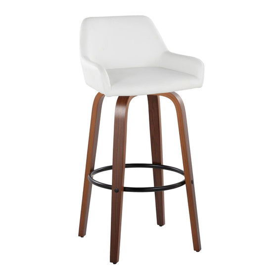 Daniella - 30" Fixed-height Barstool (Set of 2) - White And Dark Brown