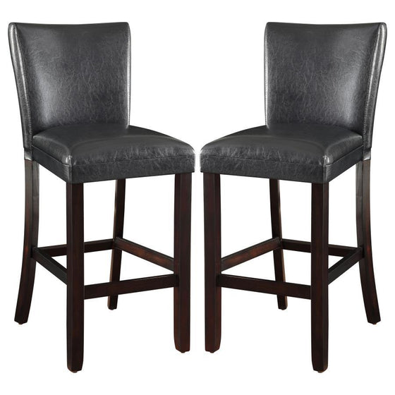 Alberton - Leatherette Upholstered Bar Chair (Set of 2) - Black