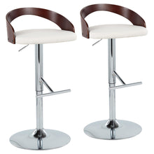  Grotto - Adjustable Barstool (Set of 2) - White And Dark Brown