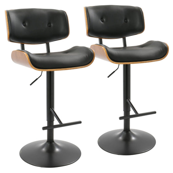 Lombardi - Adjustable Barstool (Set of 2) - Black Base