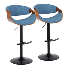  Curvo - Adjustable Barstool (Set of 2) - Black Base