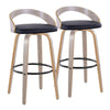 Grotto - 30" Fixed-height Barstool (Set of 2) - Black And Light Gray