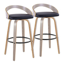  Grotto - 30" Fixed-height Barstool (Set of 2) - Black And Light Gray