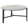 Tandi - Round Faux Marble Coffee Table - White And Black