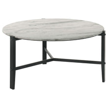  Tandi - Round Faux Marble Coffee Table - White And Black