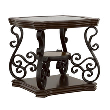  Laney - 1-Shelf Glass Top Rectangular End Table - Deep Merlot