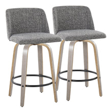  Toriano - 26" Fixed-height Counter Stool (Set of 2) - Gray Noise And Light Gray