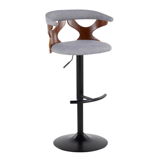 Gardenia - Adjustable Barstool (Set of 2) - Black Base And Walnut Backrest