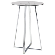  Zanella - Round Glass Top Bistro Bar Table - Chrome