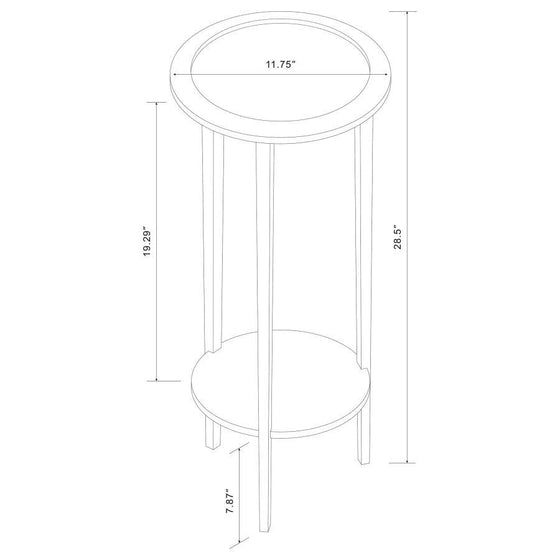 Kirk - 1-Shelf Round Wood Plant Stand Side Table - Espresso