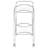 Shadix - 2-Tier Rectangular Glass Shelf Metal Bar Cart - Chrome