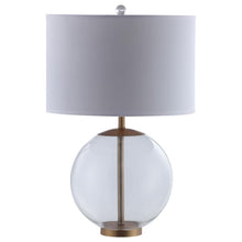  Kenny - Drum Shade Clear Glass Table Lamp - Brass