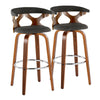 Gardenia - 30" Fixed-Height Barstool (Set of 2) - Walnut Base