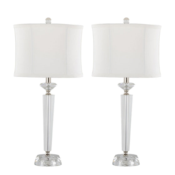 Diamond - Torch 25" Crystal Table Lamp (Set of 2) - White