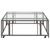 Adri - Square Glass Top Coffee Table With Casters