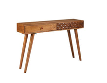  Lotus - 2-Drawer Wood Entryway Console Table - Natural Brown