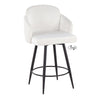 Dahlia - 26" Fixed-height Counter Stool (Set of 2) - White And Cream