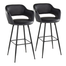  Margarite - 30" Fixed-Height Barstool - Black Metal (Set of 2)