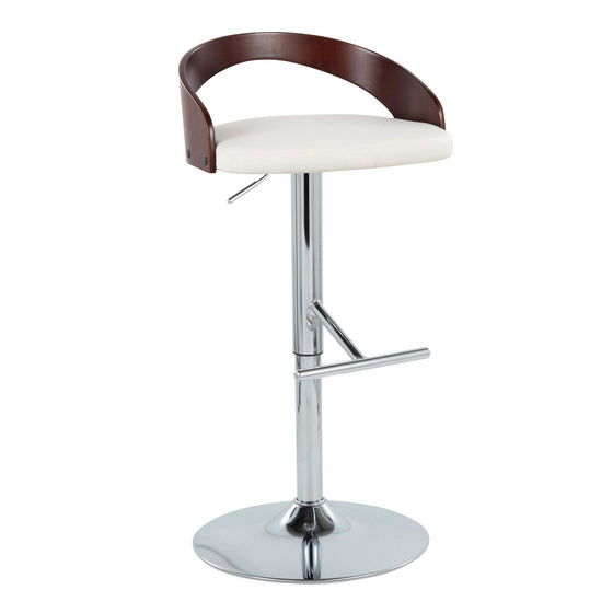 Grotto - Adjustable Barstool (Set of 2) - White And Dark Brown