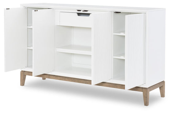 Melrose - Credenza - Cloud White And Desert Oak