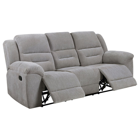 Gilson - Chenille Upholstered Reclining Sofa - Gray