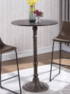 Oswego - Round Pub Height Bistro Bar Table - Dark Russet