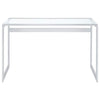 Hartford - Glass Top Writing Desk - Chrome