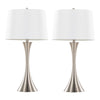 Lenuxe - 24" Metal Table Lamp - Brushed Nickel (Set of 2)