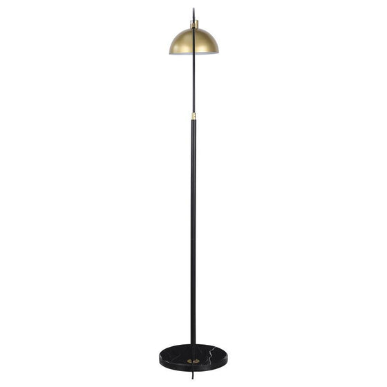 Gloria - Arched Dome Shade Metal Floor Lamp Black - Gold