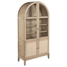  Kailani - 4-Door Cane Dining Vitrine Display Cabinet - Beige Oak